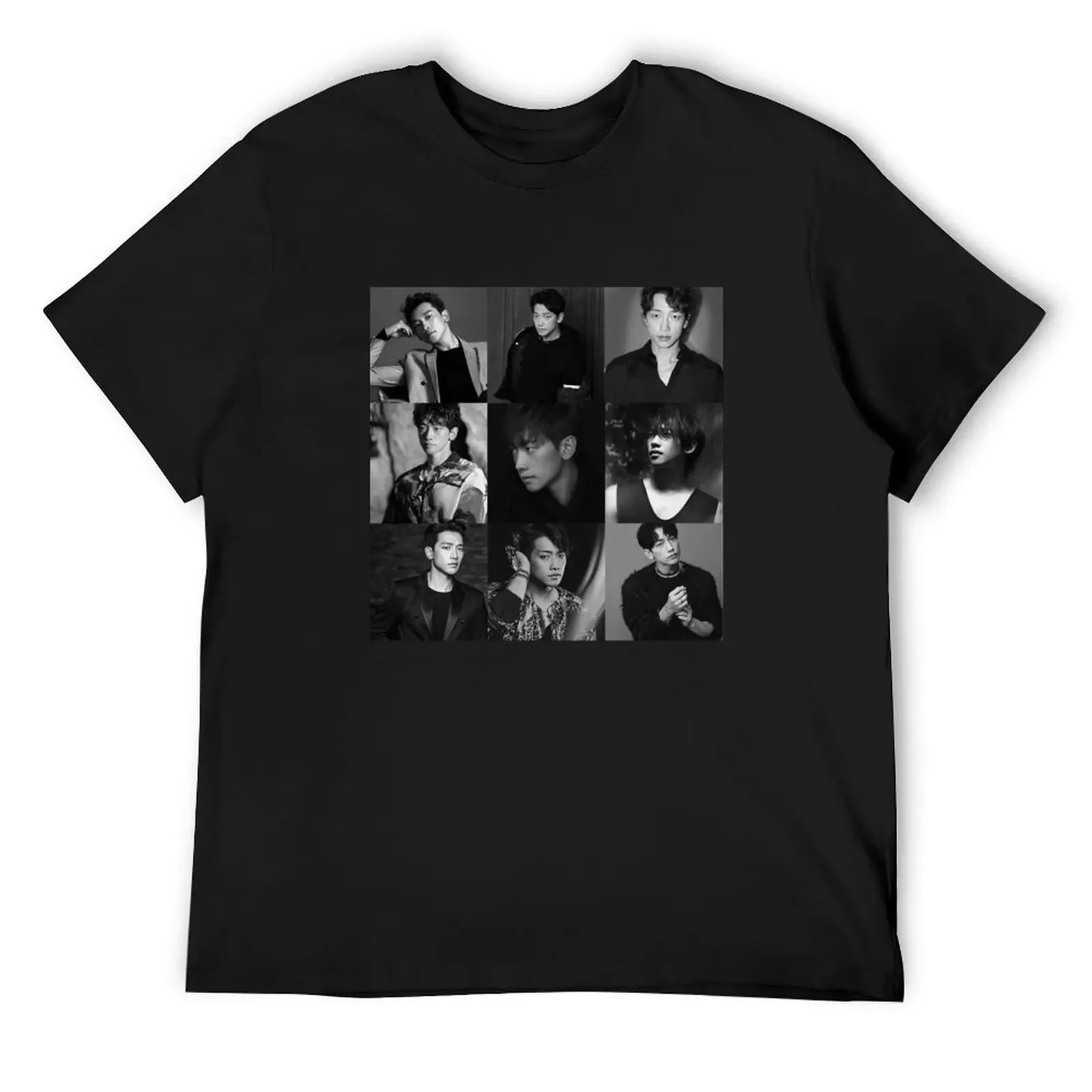 

Rain Jeong ji hoon Collage black and white T-Shirt graphic shirts summer top tshirts personalised anime clothes men t shirts