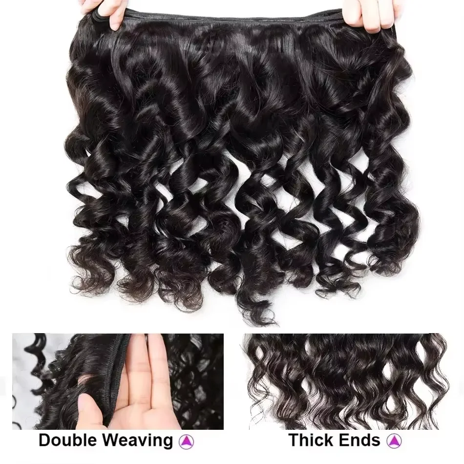 Fasci di onde profonde sciolte da 32 pollici 16A capelli umani Remy brasiliani estensioni dei capelli umani al 100% colore nero naturale fasci 1/3/4 pezzi
