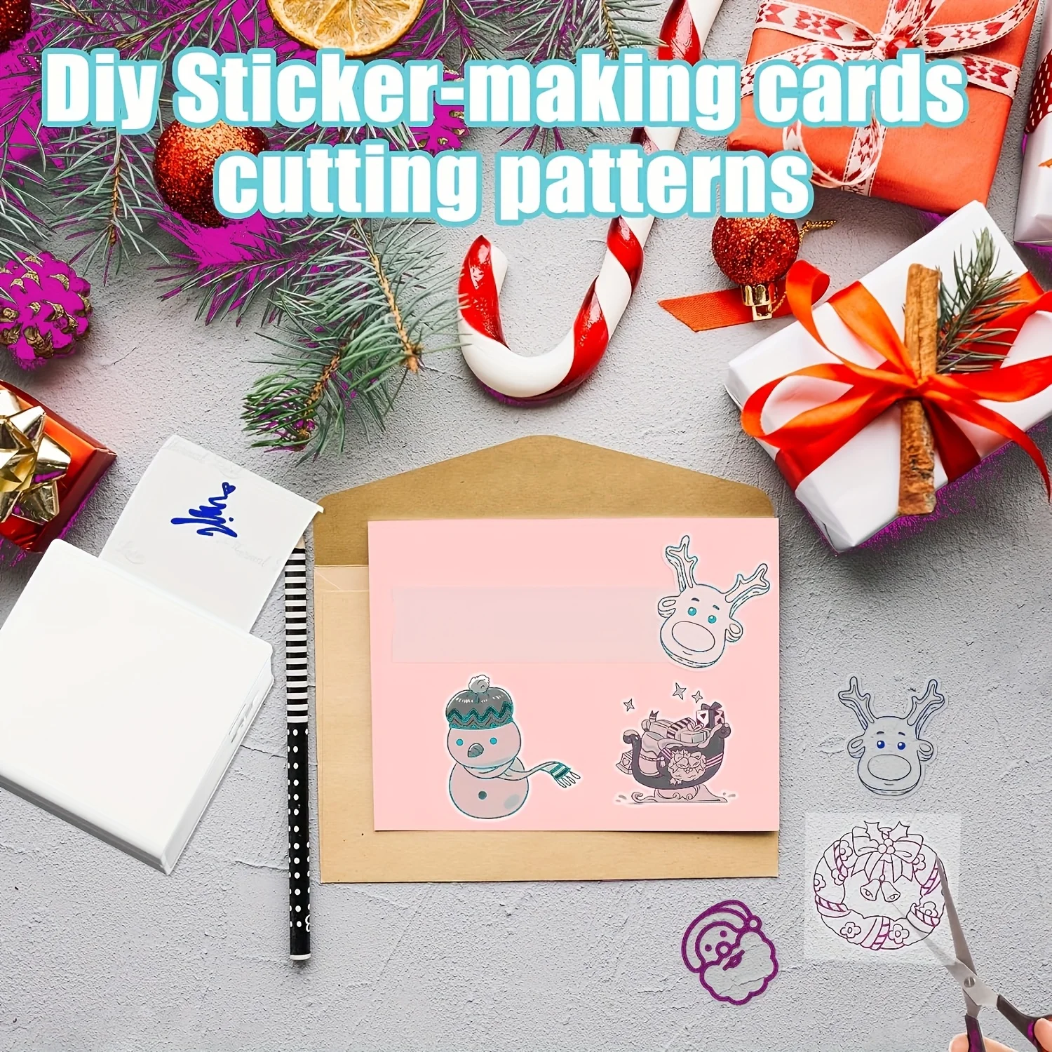 4/8 Rolls Clear Thermal Transfer Paper HD-Quality Christmas Stickers for Mini Portable Printers Holiday Labels & Festive Decor