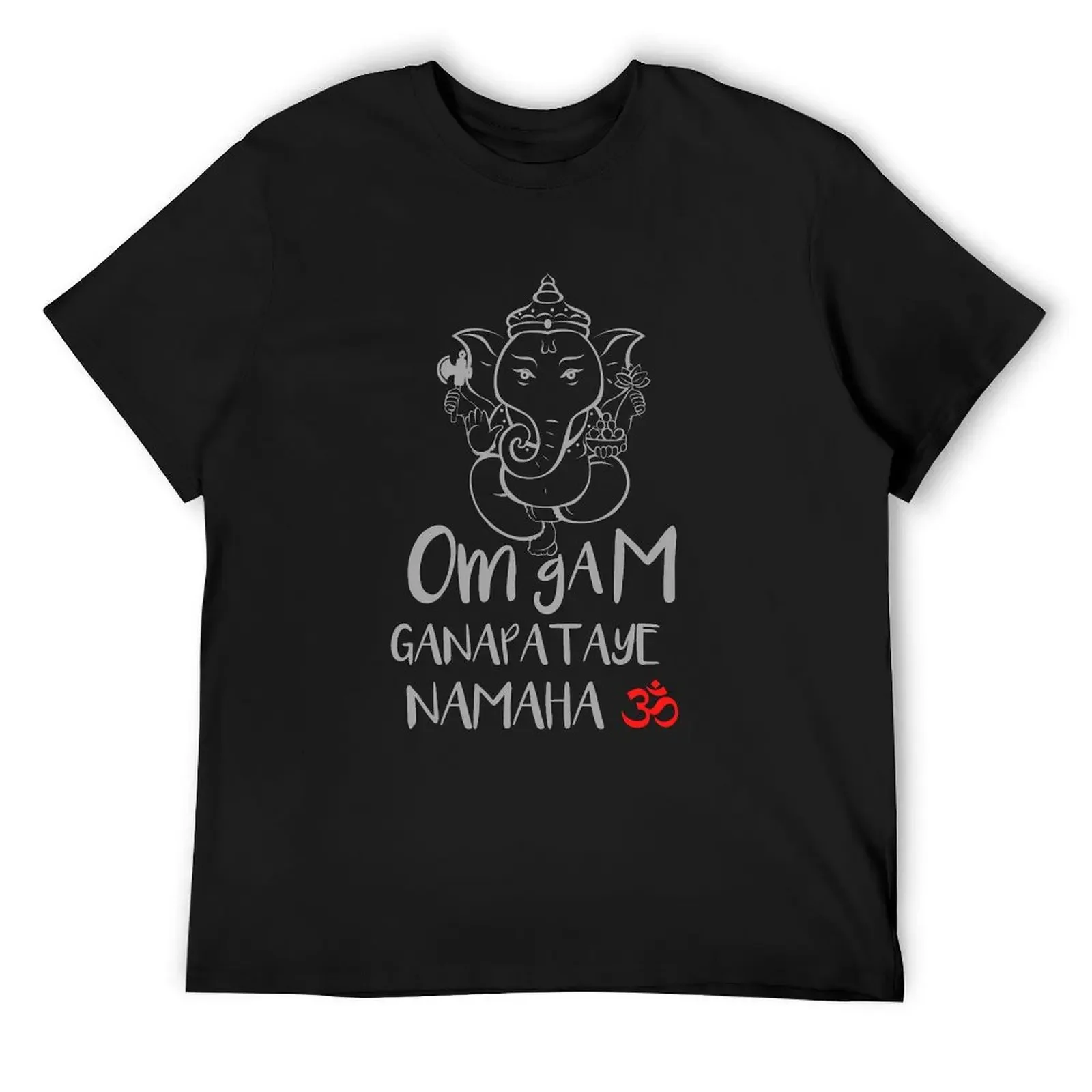 Om Gam Ganapataye Namaha Ganesh Design T-Shirt vintage graphic tee oversizeds boys animal print plain sweat shirts, men