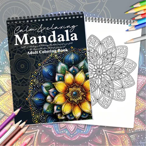성인을 위한 만다라 색칠북, 성인을 위한 스트레스 해소 그림책, 창의적인 색상 연습, 휴일 및 생일 선물