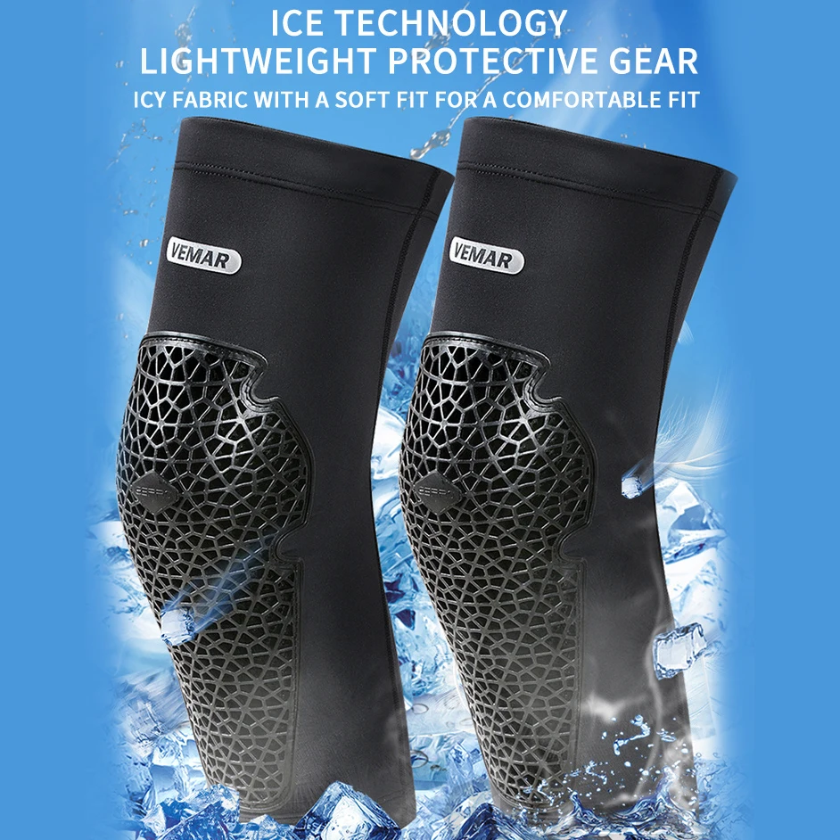 VEMAR Ginocchiere per moto anticaduta refrigerate Ginocchiere per motocross ad alta elasticità DH ATV MTB Ciclismo Manicotti per moto Ginocchiere