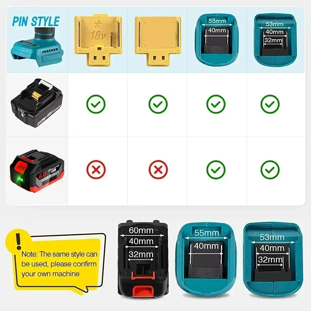 Batteria ricaricabile agli ioni di litio di grande capacità da 18 V 6,0 Ah con indicatore LED per batteria sostitutiva per elettroutensili Makita