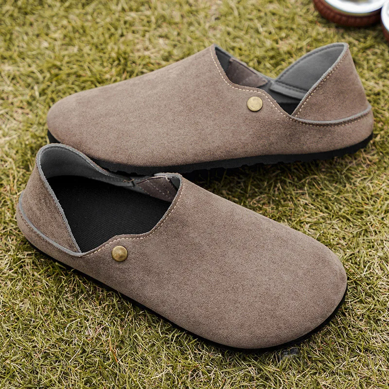 

Модная мужская повседневная обувь, удобные замшевые полутапочки, мужские лоферы без шнуровки, женская дышащая прогулочная обувь, обувь для вождения