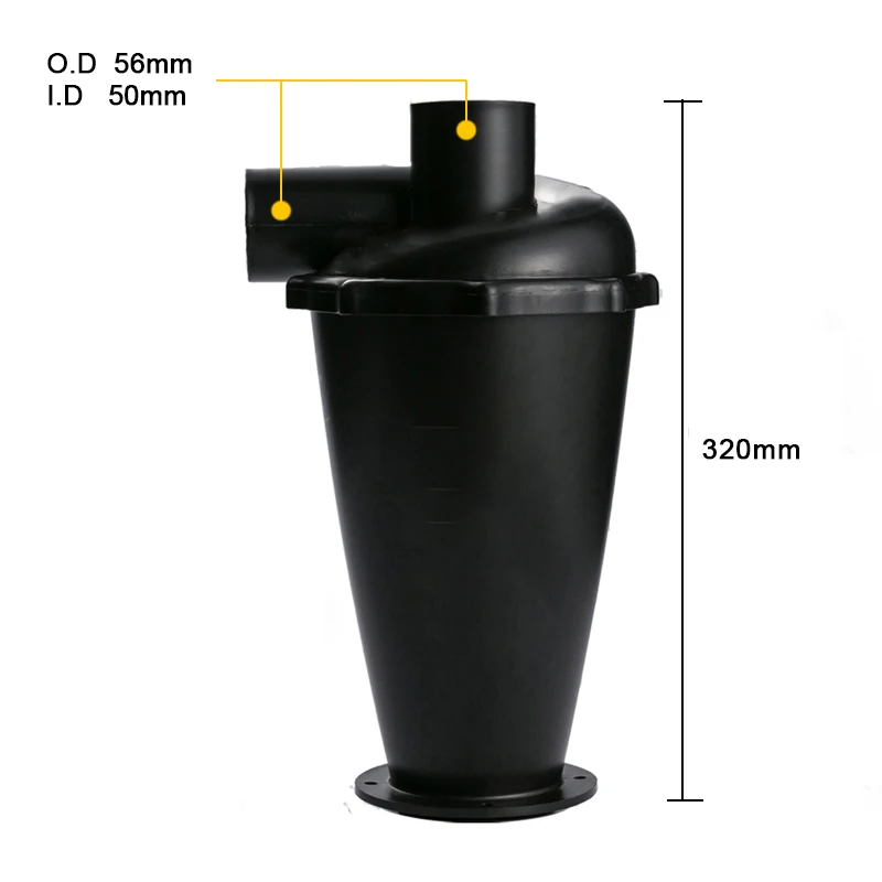 Cyclone Dust Collector 50mm DIY Turbocharged Woodworking Filter Industrial Separator Collector Canister With Adapters