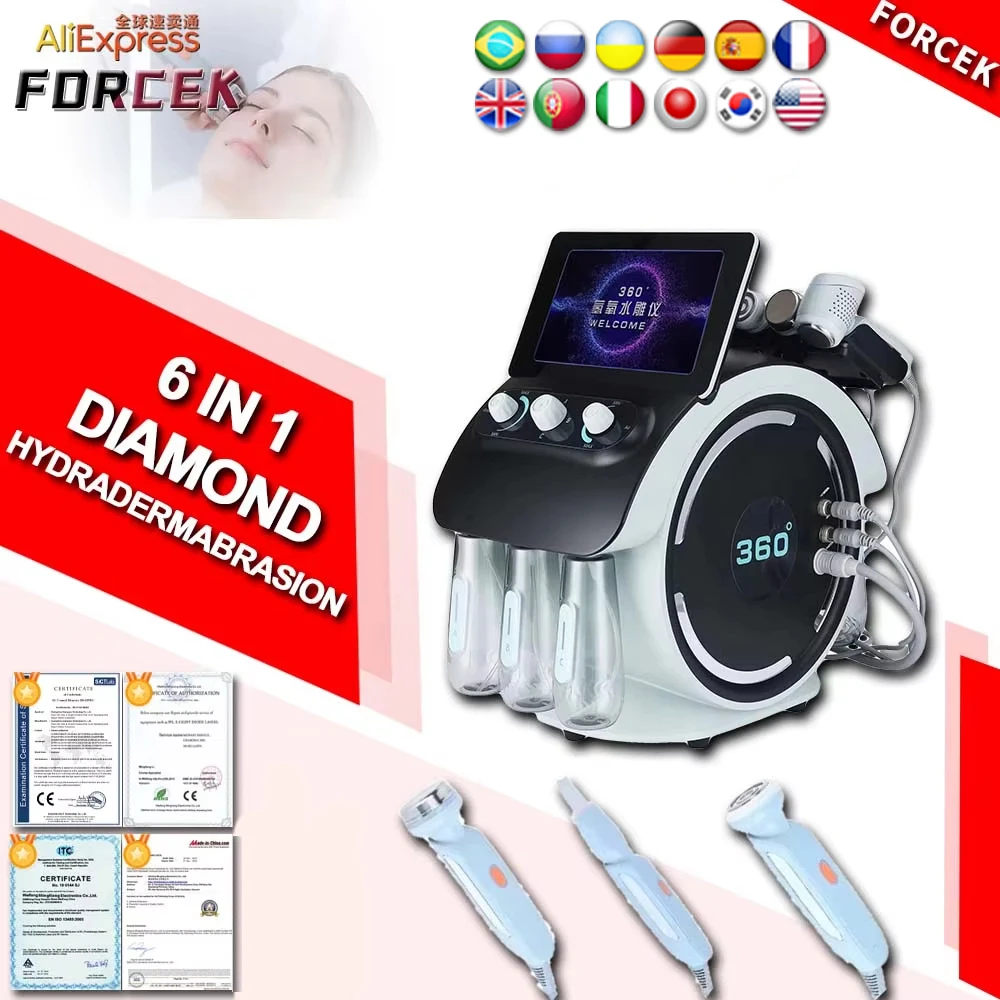 

Face lift Diamond Hydradermabrasion 360 Visible Blackhead Acne Removal Suction Deep Clean H2O2 Hydro Diamond Microdermabrasion