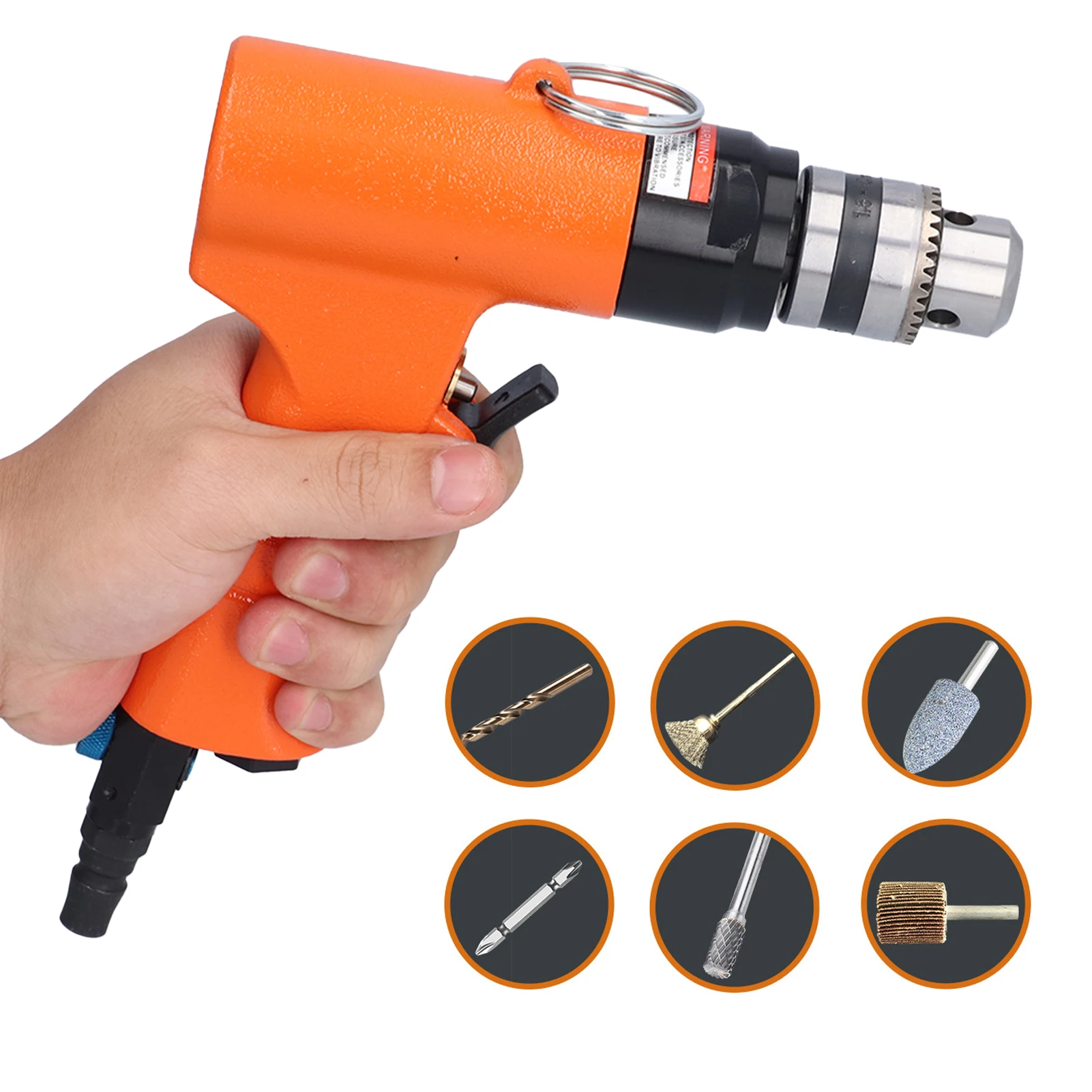 

Reversible Air Pneumatic Drill 3/8in Pneumatic Air Drill Pistol CW CCW Reversible 10mm Hole Drilling Tools 1400rpm KV‑5110B
