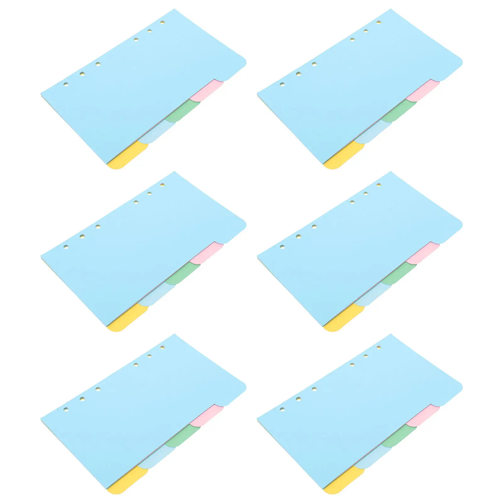 

6 Sets A6 Index Page Dividers Loose Leaf Notebook Dividers with Cardboard Tabs for Office School Home Filing Planner Organizing