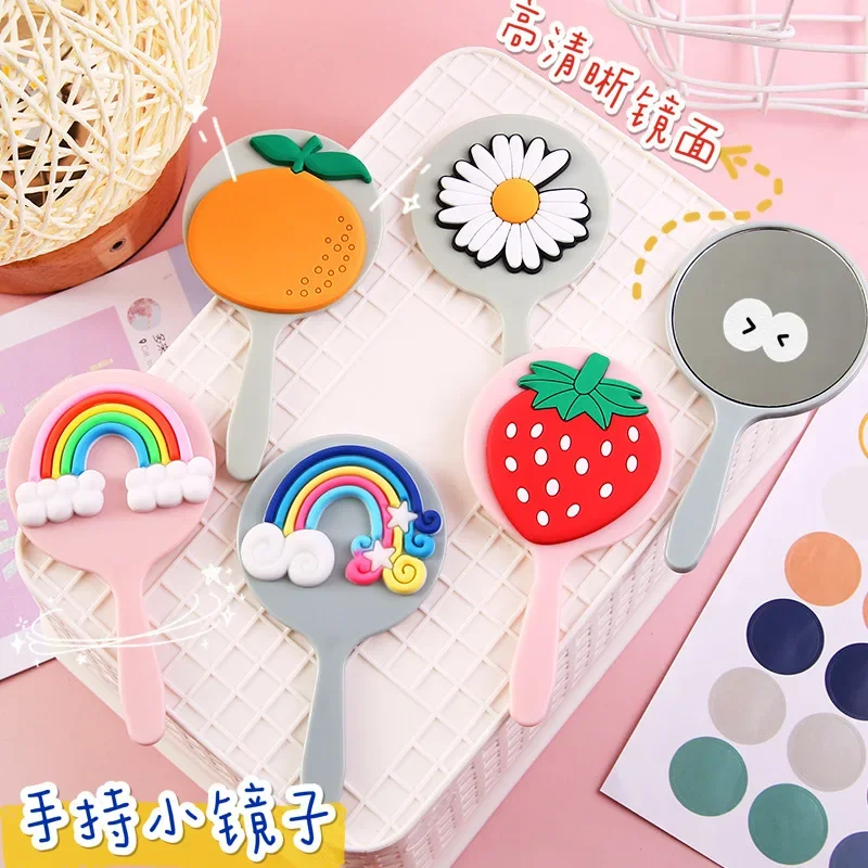 Mini Creative Cartoon Portable Makeup Mirror Wind Cute Girl Makeup Sweet Portable Handheld Mirror Makeup Mirror