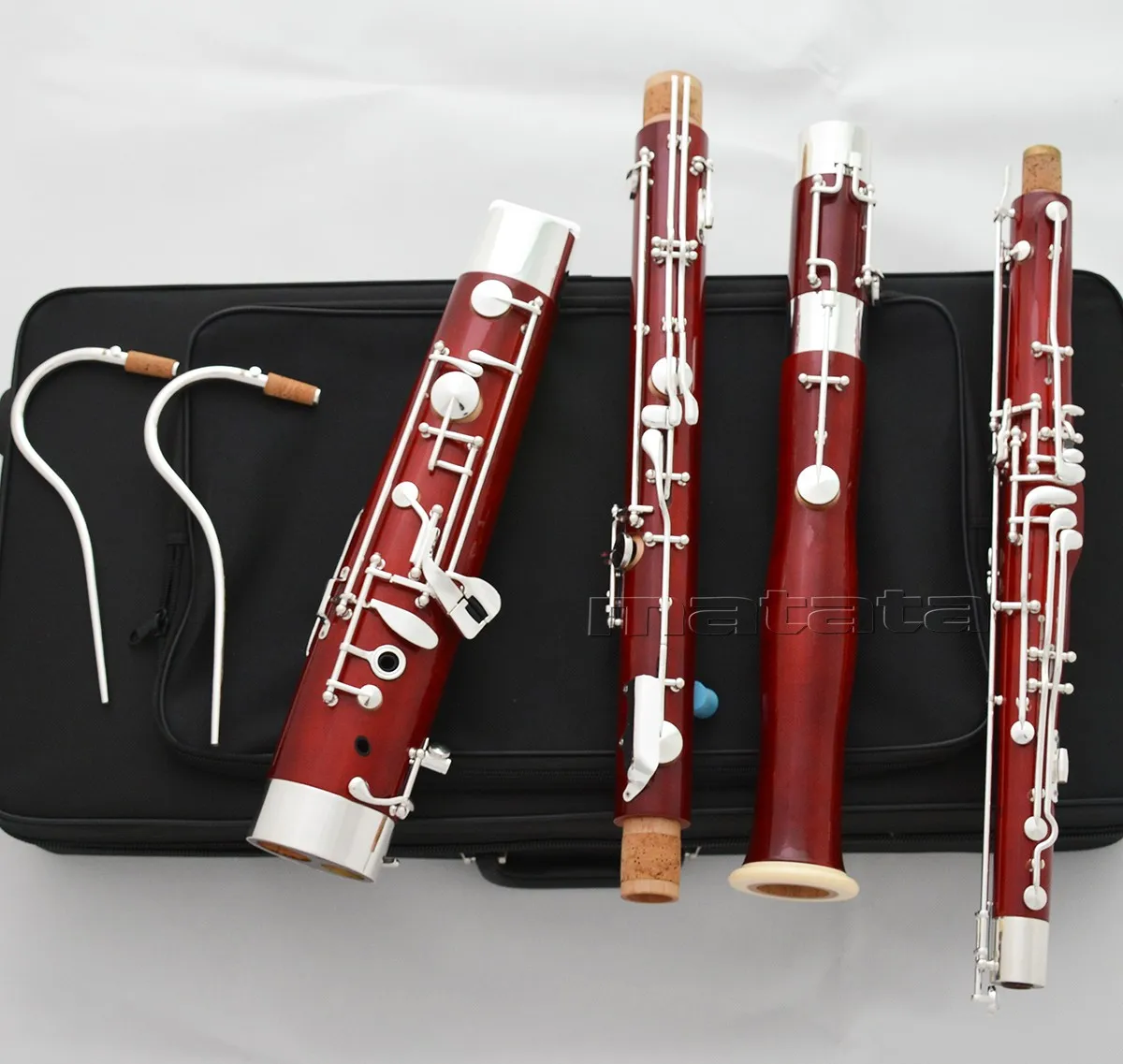 Fast Ship Professional Maple Bassoon Heckel system C Keys Silver Plated With Case