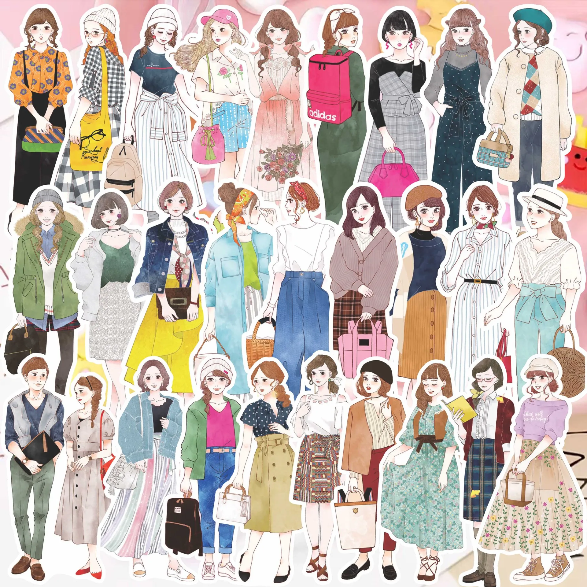 

113 шт./компл., модная одежда для девочек, декоративная наклейка в стиле хип-хоп, академии, стиль, сделай сам, наклейки для скрапбукинга