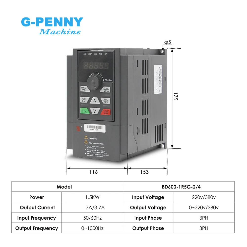 G-Penny 2.2kw ER20 Wrzeciono metalowe Chłodzony wodą zestaw silnika wrzeciona 12000 obr./min 400 Hz Napęd częstotliwości do metalu, żelaza, stali nierdzewnej — zdjęcie 5
