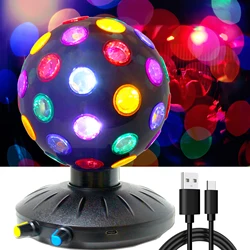 Spinning Disco Ball LED Night Light DJ Light 360° Rotary Speed/Brightness Adjustable Disco Lamp (USB/Battery Operation)