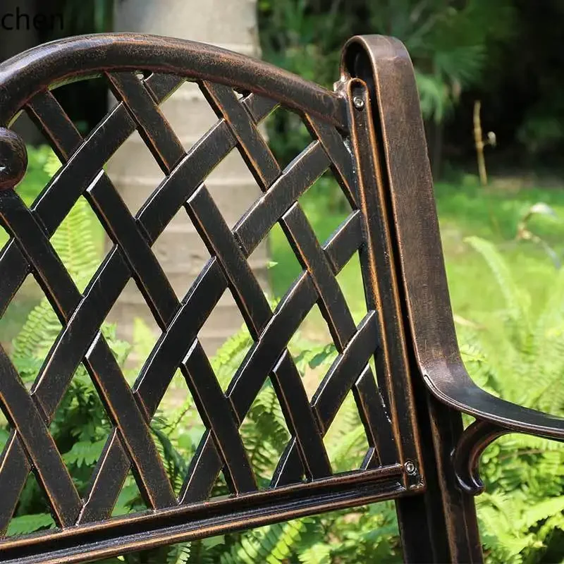 TQH-c13 Park Chair Garden Outdoor Cast Aluminum Strip Garden Back Seat Triple Chair