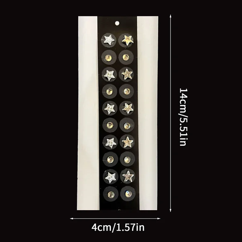 20 Patches Pentagram Ear Acupuncture Auricular Ear Stickers Rhinestone Massage Ear Point Pressure Patch Auriculotherapy