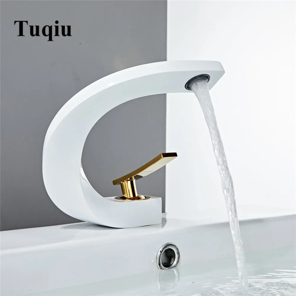 Basin Faucet White and Gold Bathroom Mixer Tap Brushed Gold/Nickel/Chrome Wash basin Faucet Hot and Cold Sink Faucet New