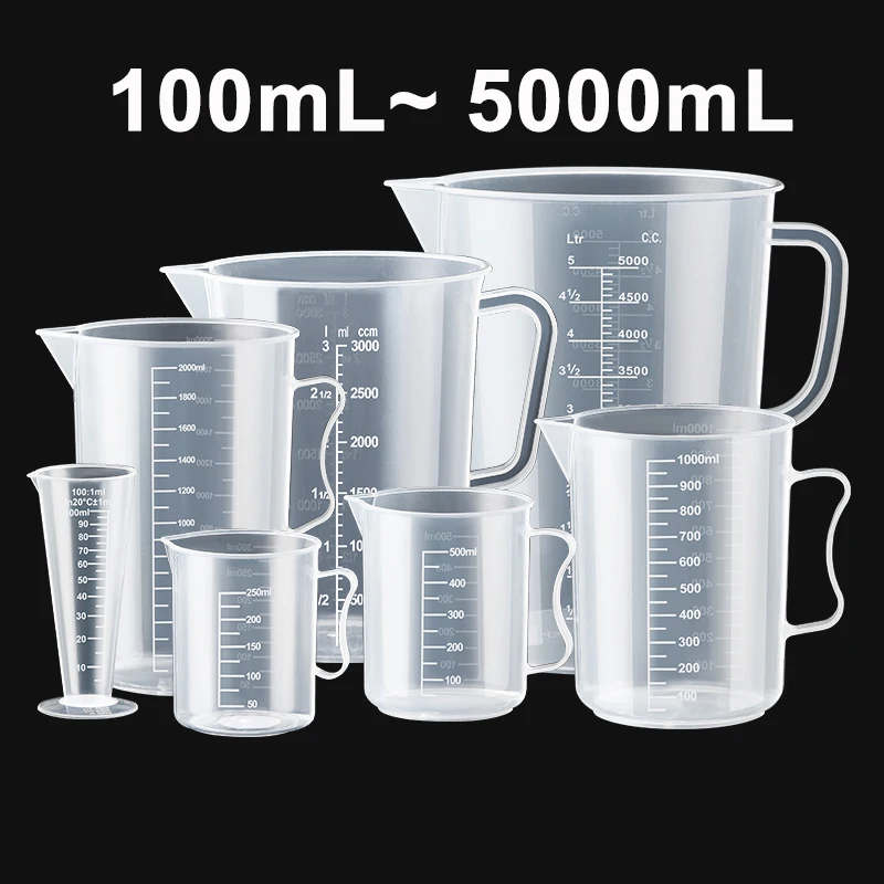 PP Plastic Food Measuring Cups 50/100/150/250/500/1000ml Graduated Measuring Cup With Handle Kitchen Tool