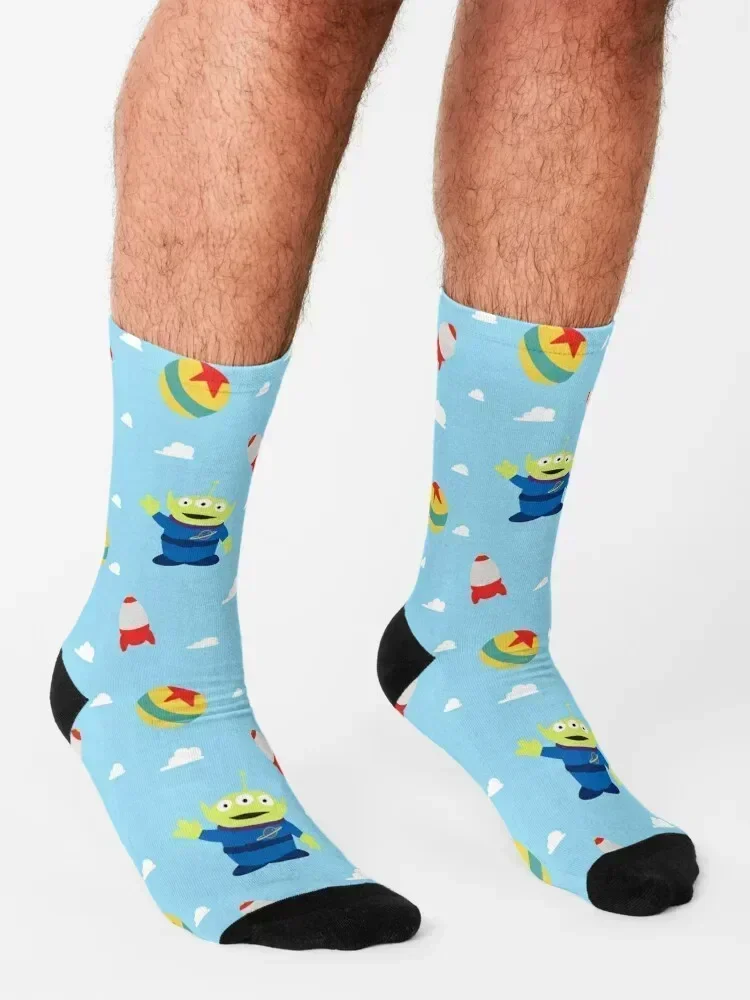 Alien Pattern by JazzCats Socks Toe sports hiphop christmas gift Antiskid soccer Socks Women's Men's