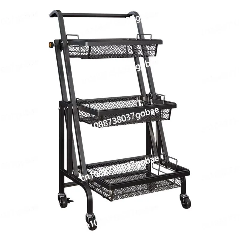 Deformed Parallel Rack Balcony Mobile Trolley Foldable with Wheels Snacks Succulent Flower Stand Living Room Storage Rack