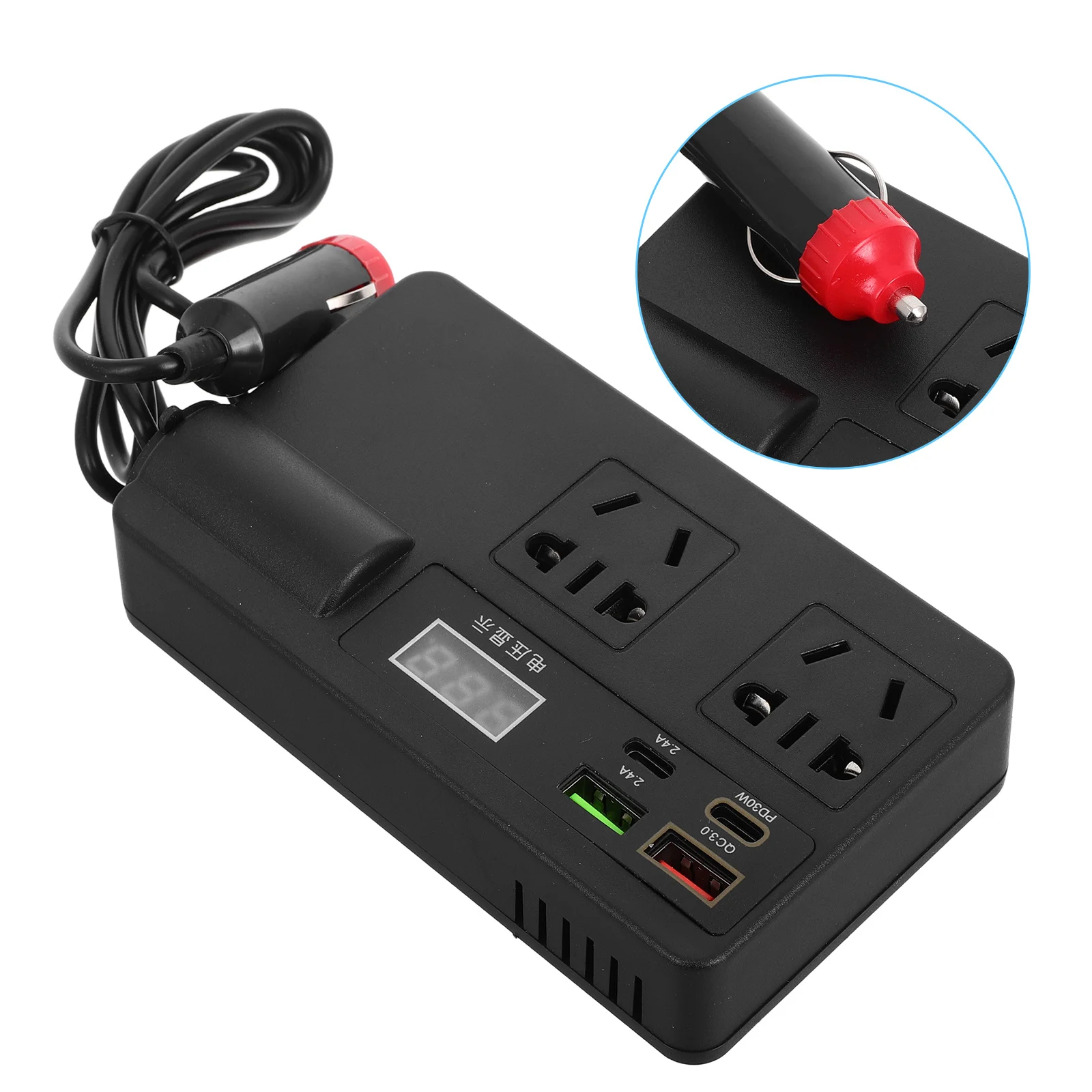 سيارة عاكس الطاقة 120 واط 12 فولت 24 فولت إلى 220 فولت مقبس USB متعدد الوظائف محول محول لملحقات الهاتف المحمول مركبة