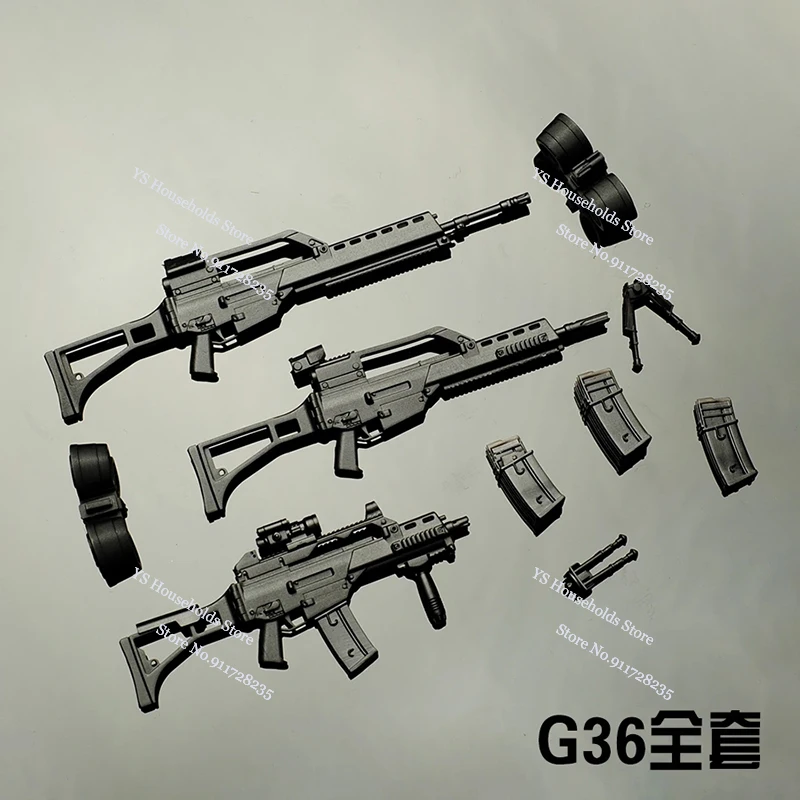 Mp5 M27 PKM WWII G36 Full Set 1/12 Mini Static Weapon Model Gun Toys Accessory For 6" Mobile Suit Girl Figurine Hobby Ornament view 2