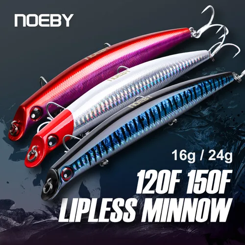 Imagen 1 del producto Noeby-SEÑUELOS DE PESCA DE pececillos, anzuelos duros artificiales flotantes de 12cm, 16g, 15cm, 24g, Sasuke, 3 piezas