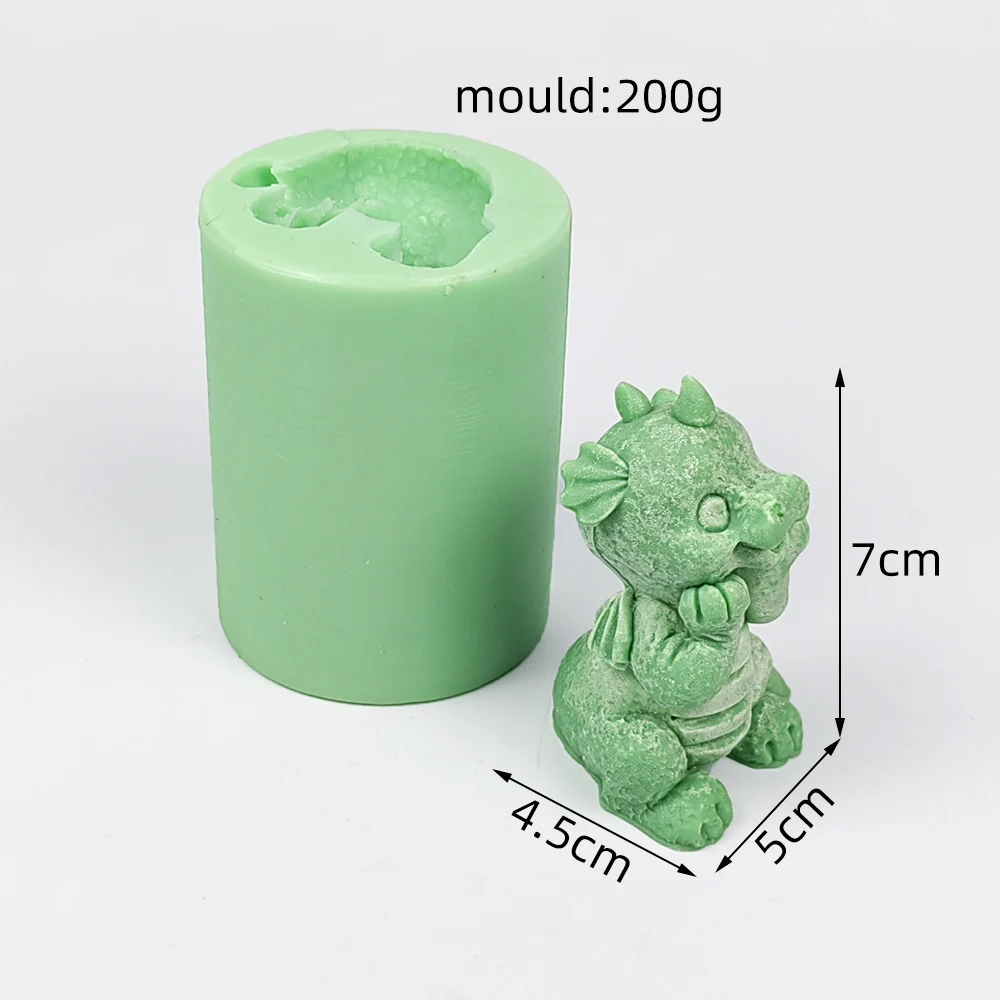 DW0451 3D A Cute Little Dinosaur Holding Its Face Candle Mold Soap Molds Animals Moulds Silicone Wedding Birthday Valentine\'s