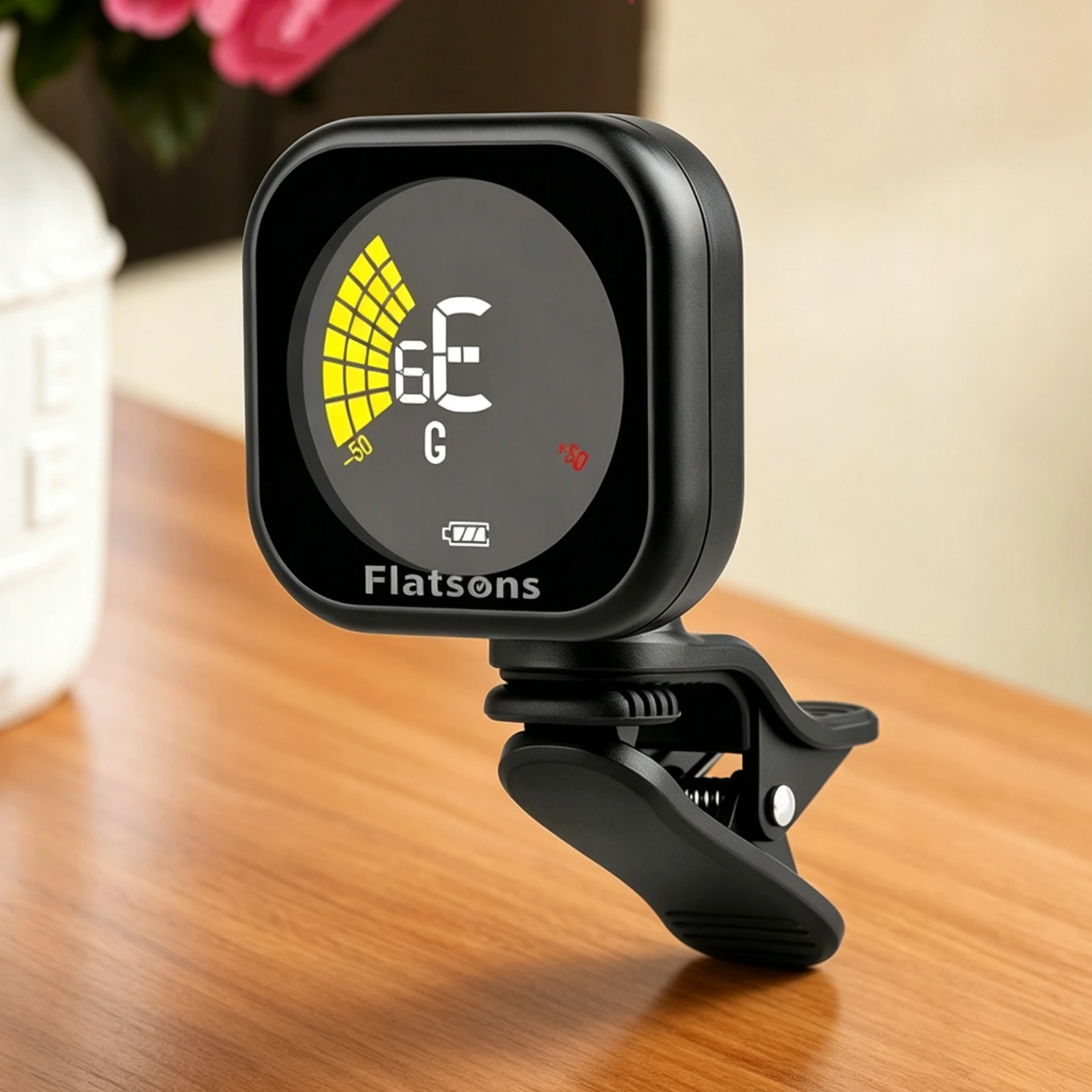 Clip- Chromatic Tuner USB-C Rechargeable Color Screen 440Hz 7 Tuning Modes for Guitar Bass Ukulele Violin