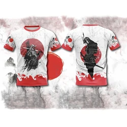 Japanese Samurai 3D Print T-Shirt Men Women New Fashion Street Oversized Short-sleeved Tshirts Cosplay Clothing Funny Tops Male