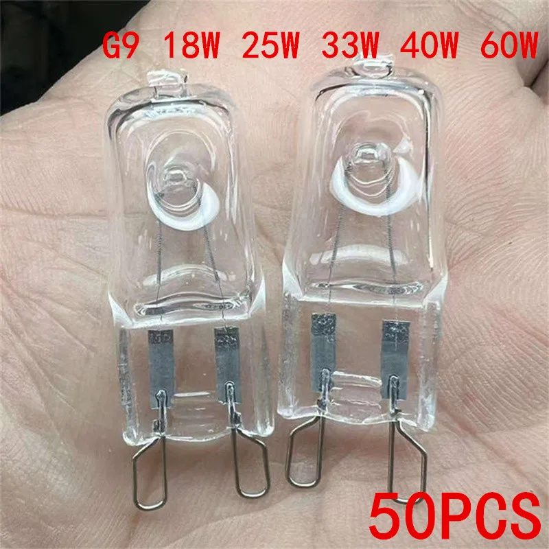Eco Halogen Light Bulbs G9 230V Inserted Beads Crystal Lamp 18W 25W 33W 40W 60W LED Replacement Capsule Pack of 1/5/10/20/50PCS