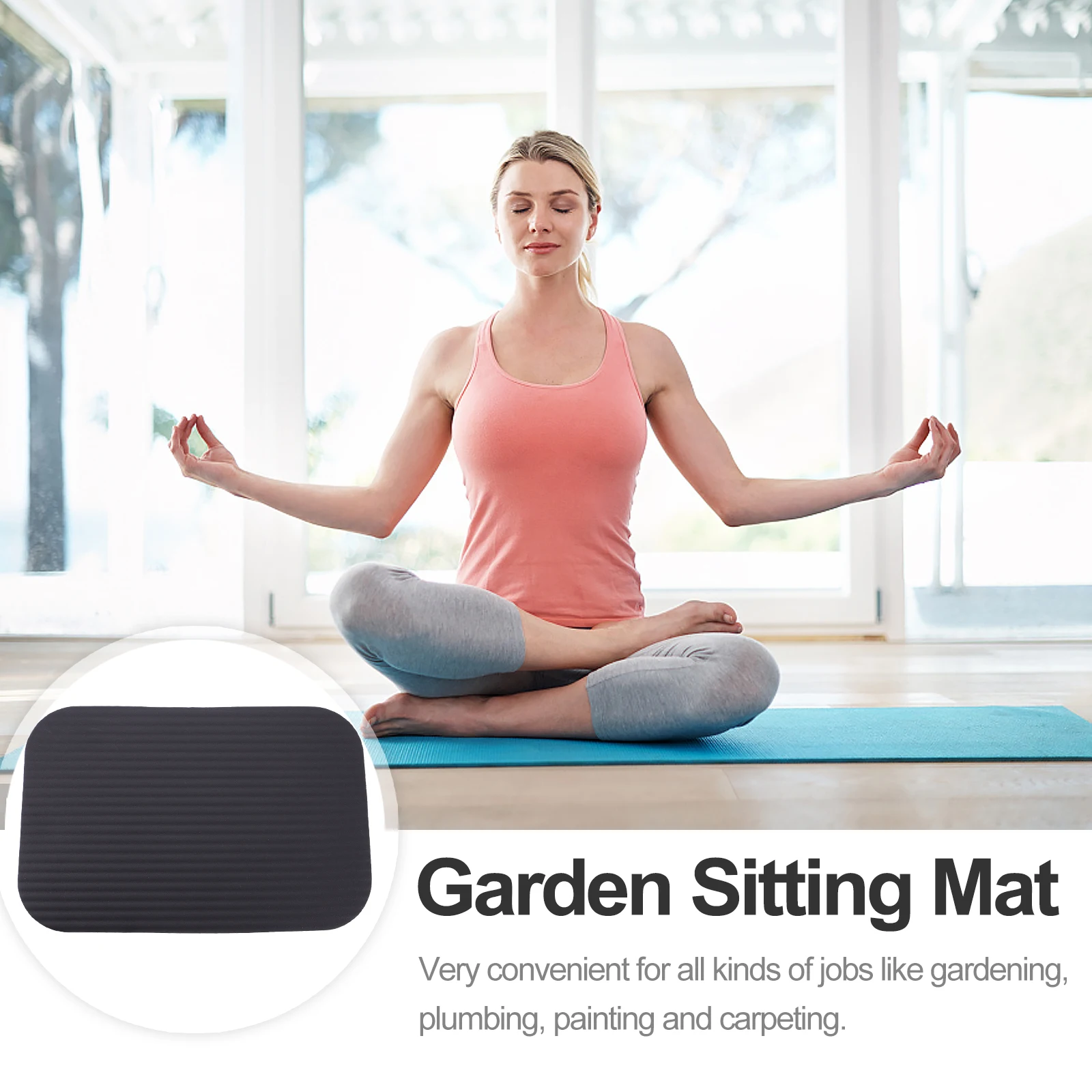 

1pc Garden Kneeling Pad 29x19x1.5cm Black NBR Yoga Mat for Gardening Plumbing Painting Carpeting Tradesmen Knee Cushion