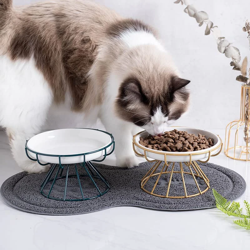 Pet Ceramic Bowl Nordic Cat Ceramic Cat Food Rack Canned High Foot Snack Plate Anti-Cervical Reinforcement Dog Bowl For Pets