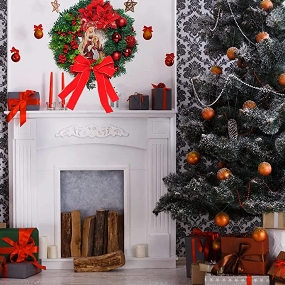 

Christmas Wreath Wall Pendant Hanging Xmas Decorative Artificial Flower Plants PVC Plastic Christmas Berries Festival
