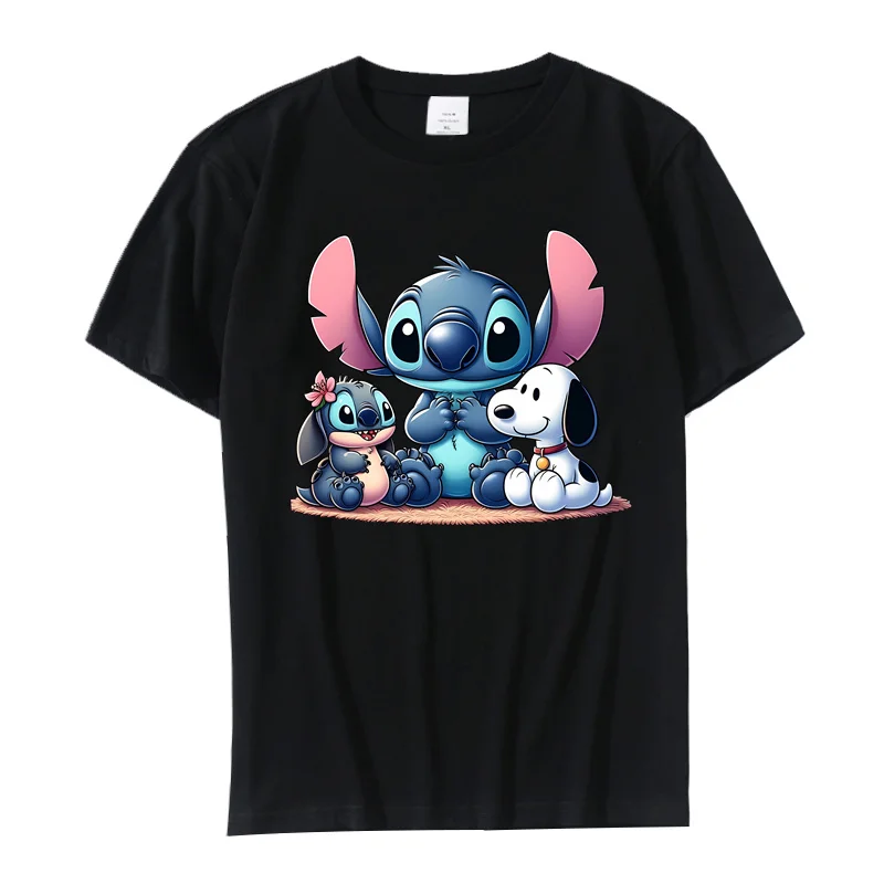 Cute Disney Stitch donna manica corta Snoopy Print abbigliamento kawaii t-shirt da donna Harajuku Graphic abbigliamento donna top 2024