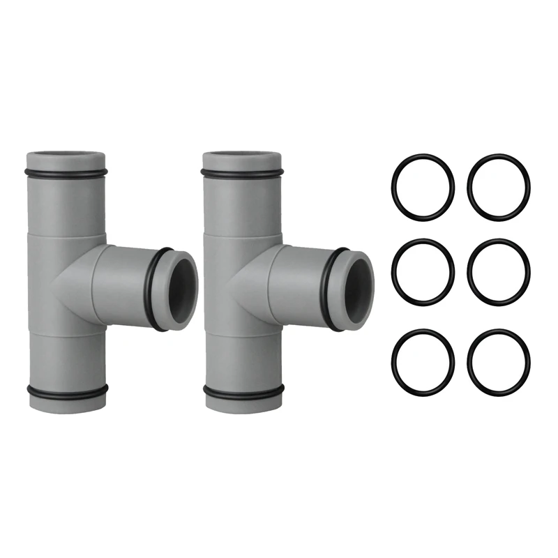 2PCS T Joint For Water Hose 1.25In Hose Replacement Adapter Swimming Pool Straight Joint Replacement Parts For INTEX