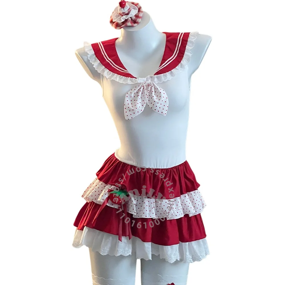 AniLV Anime Kawaii Bunny Lolita Uniforme Lindo Vestido de Pastel de Fresa Traje de Cosplay