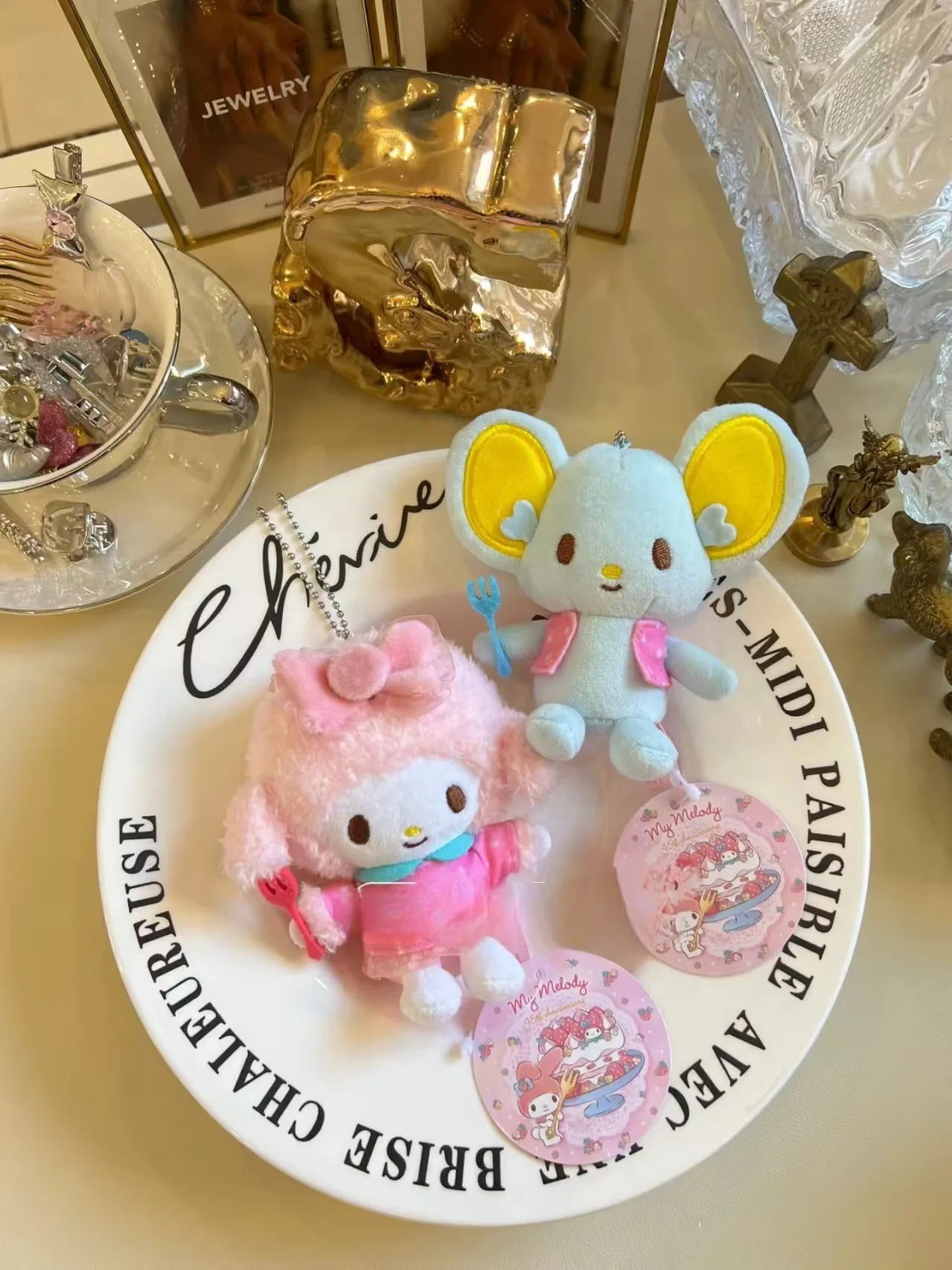 Kawai Frando Mouse Plush Keychain My Melody Good Friend Plush Toys Cute Pendant Ornaments Give Small Gifts