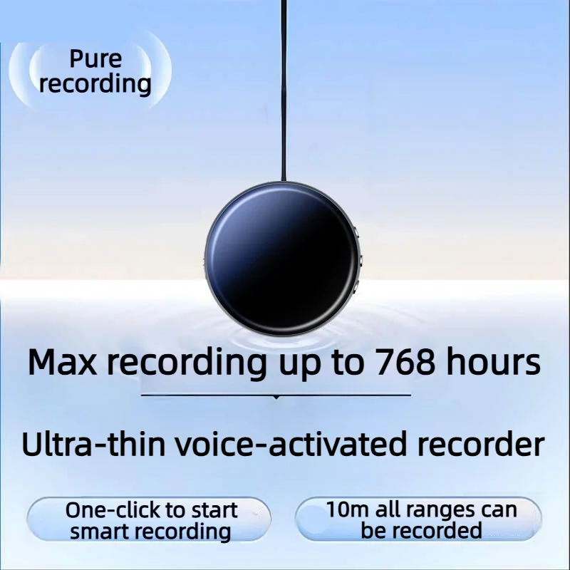 

Миниатюрный диктофон-кулон 8-64 ГБ, портативный, с шумоподавлением, цифровой аудиорекордер, MP3-плеер