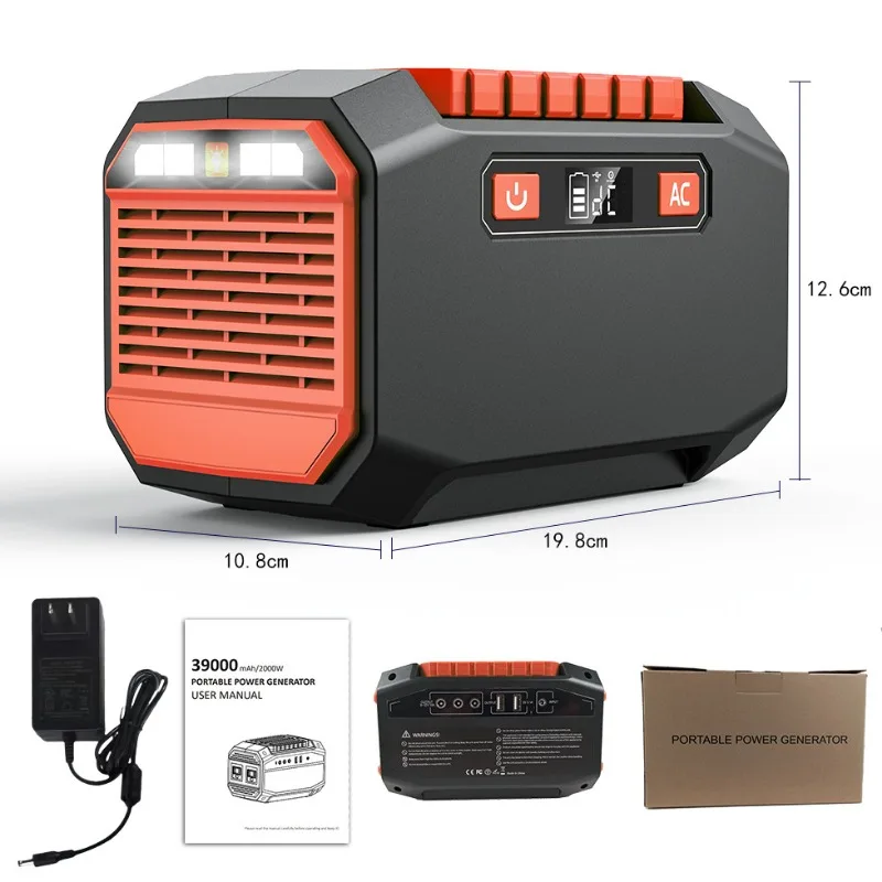 200W Portable Power Station Lifepo4 Battery 220V for Camping UPS 145Wh Outdoor Emergency Pure Sine Wave Solar Generator 39000mAh