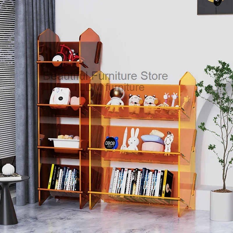 Acrylic Creative Bookcases Kids Bookshelf Shelf Simple Desktop Multilayer Storage Shelf Small Estanteria Home Furniture WKBS