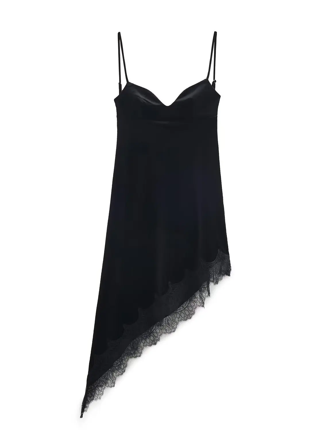 Vestido Midi Retro de Veludo com Renda Sem Alças Moda Fena Primavera Outono Inverno Nova Chegada Vestido Casual Bodycon D...