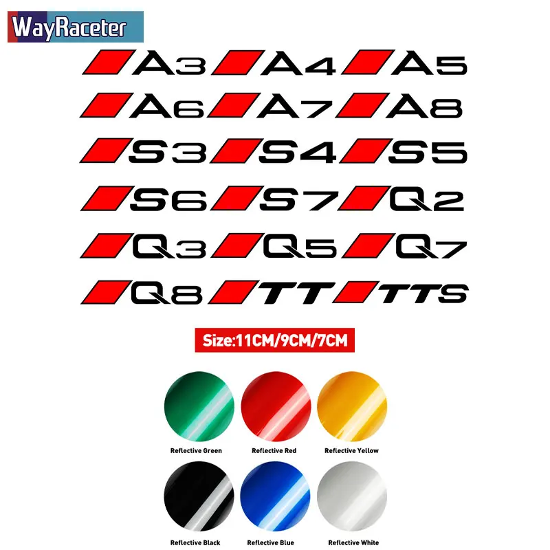 6 Pcs Top Vinyl Decal High Temperature Car Brake Caliper Stickers For Audi A3 S3 A4 S4 A5 S5 A6 S6 A7 S7 A8 Q2 Q3 Q5 Q7 Q8 TT view 3