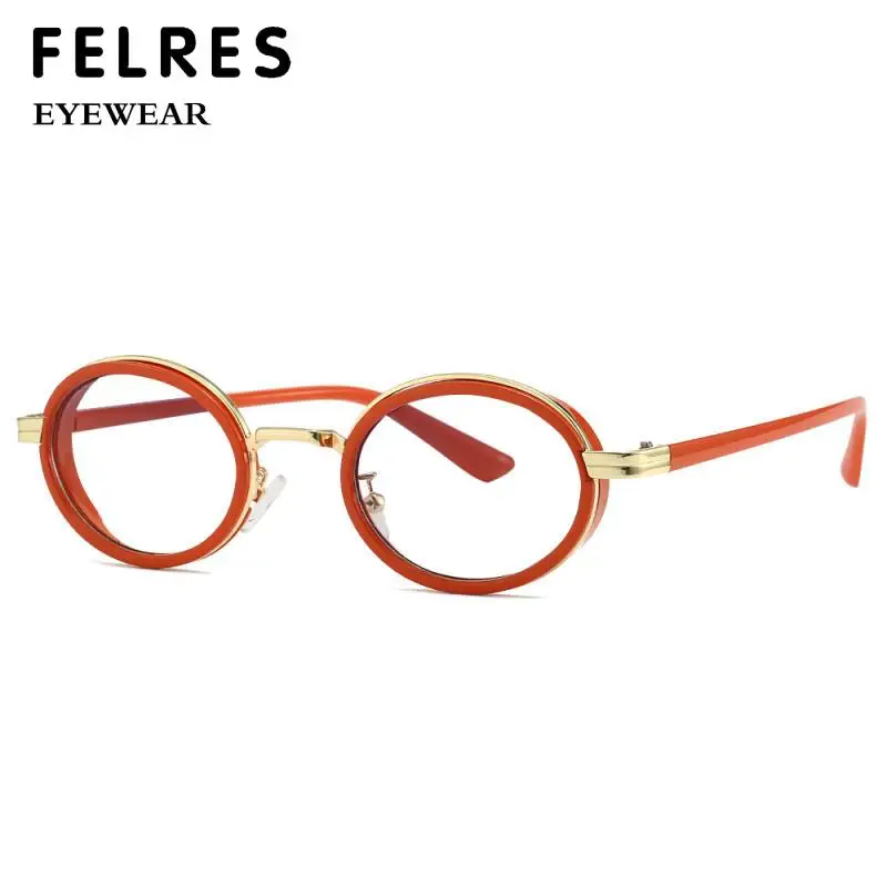 خمر ليوبارد إطار مكافحة الضوء الأزرق نظارات للقراءة الرجال النساء البيضاوي إطار صغير طويل النظر نظارات واضح عدسة تخصيص الديوبتر