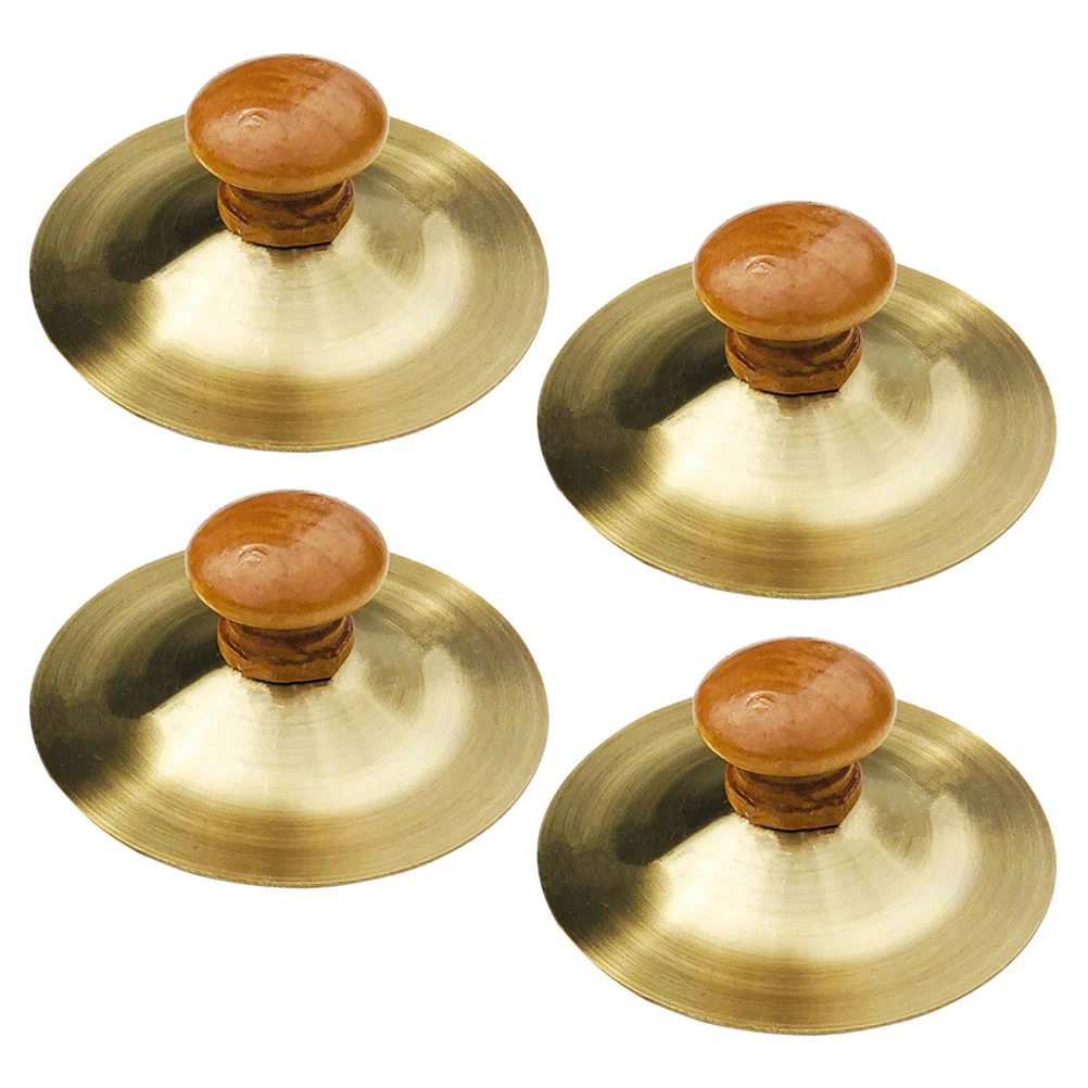 4 Pcs Children's Percussion Instrument Mini Cymbal Hand Bell Kids Finger Cymbals Small Musical Toys Sturdy Clear Sound Early