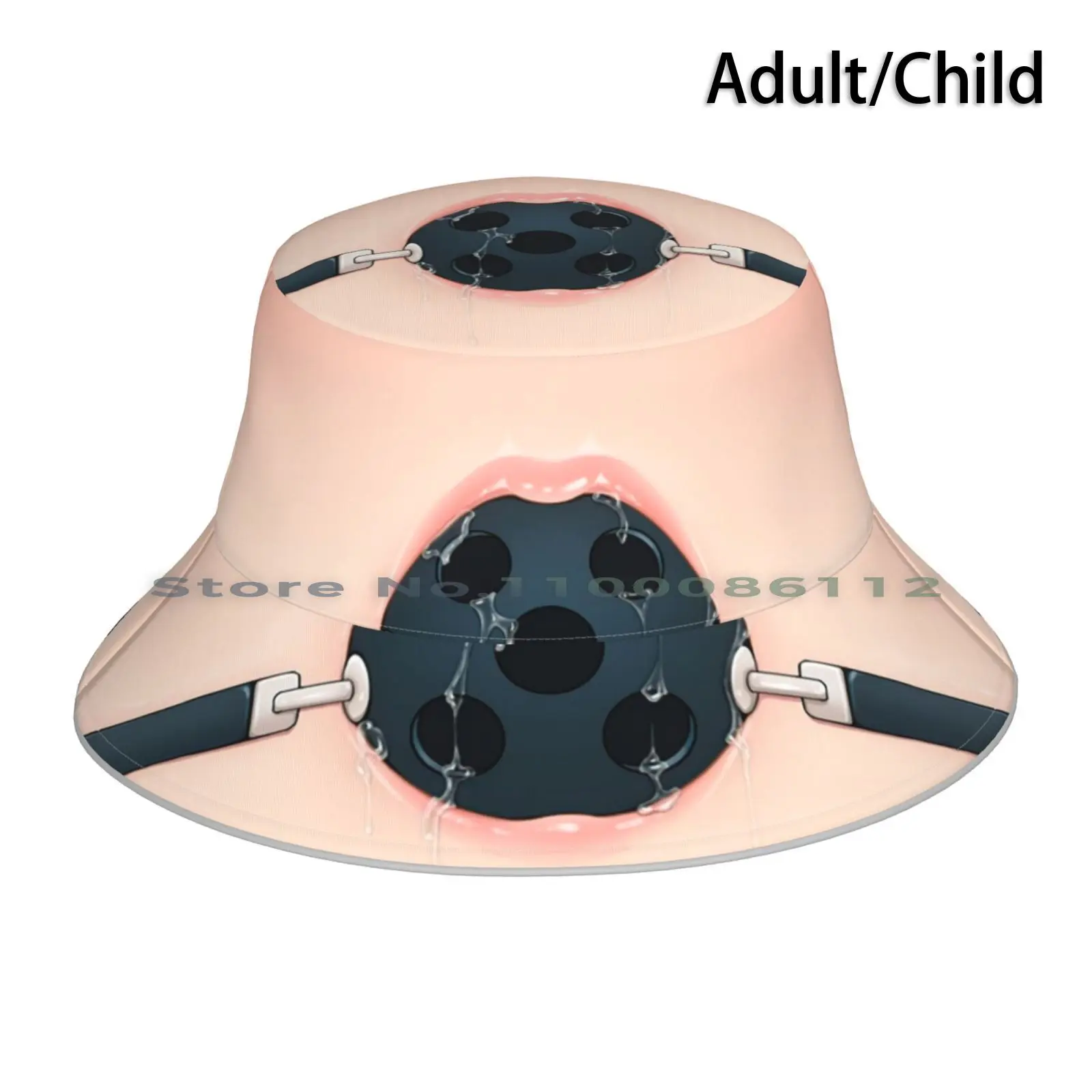 Ballgag Bucket Hat Sun Cap Ballgag Fetish Anime Hentai Ecchi Foldable Outdoor Fisherman Hat