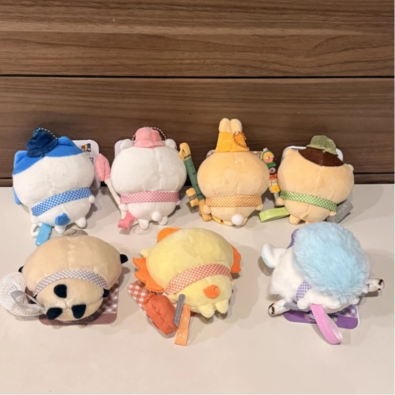 Adventure Picnic Chiikawa Plush Keychain Cute Cartoon Usagi Hachiware Shisa Flying Squirrel Bag Charm Soft Stuffed Toy Pendants