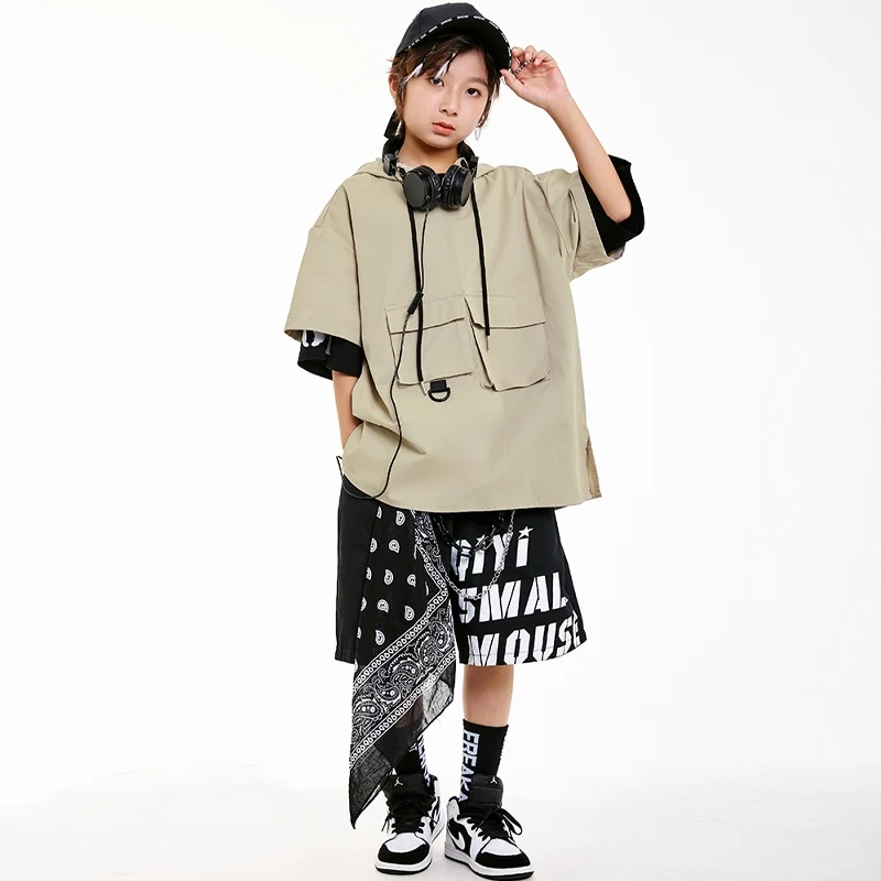 Cool Street Dance Suit Hip Hop Performance Jazz Dance Costume Practice Suit Boys Dance Teams Stage Clothes Children Suit DN20431