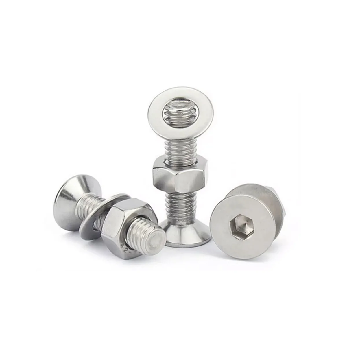 

M12M16 304 Stainless Steel Flat Head Countersunk Head Hexagon Socket Screw And Nut Gasket Sets