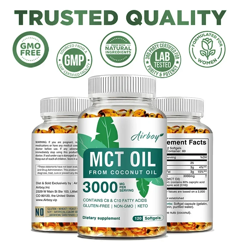 MCT OIL - Helps Reduce Excess Fat in The Abdomen, Arms and Thighs and Promotes Digestive Health