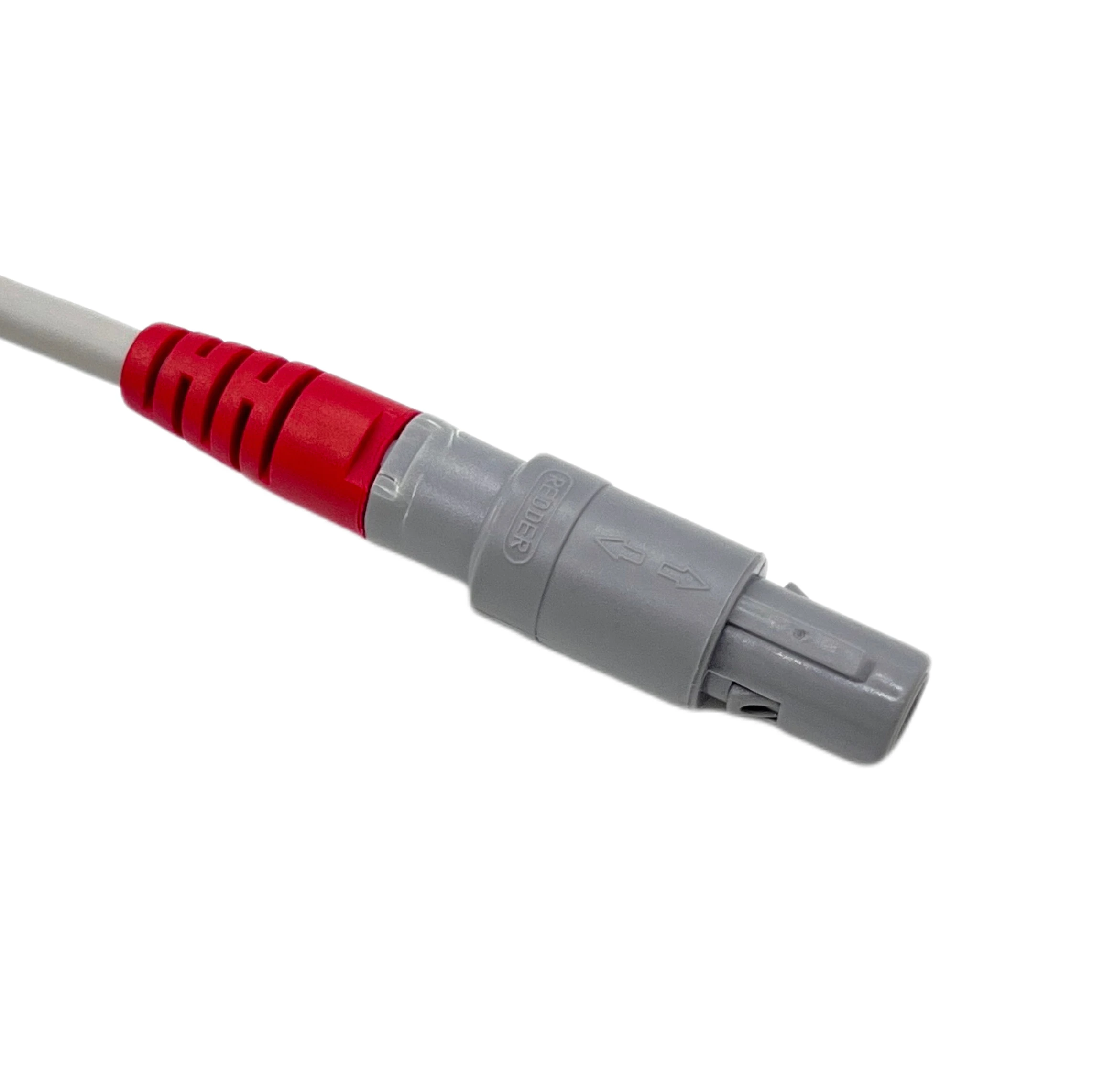 5pin 4-Lead Soft Silicone Polymer TPU Cable for Electronic Medical Consumables Protection White 1.0m